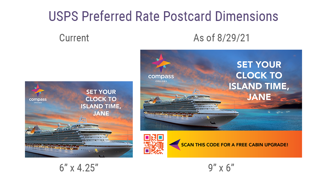 New postcard rate dimensions