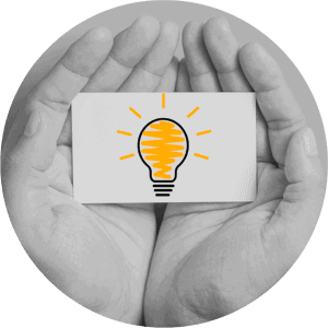 Bright idea lightbulb icon representing innovative direct marketing solutions.