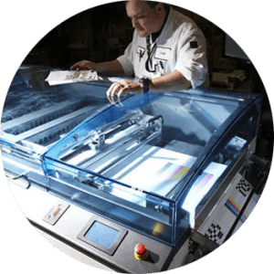 High-speed digital printing process for direct mail marketing campaigns.