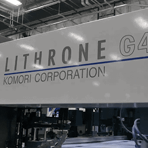 High-tech printing equipment at SG360 for effective direct mail marketing campaigns.