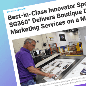 High-quality direct mail printing process at SG360 for effective direct marketing campaigns.