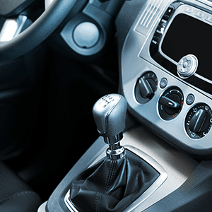 Clean car closeup of console
