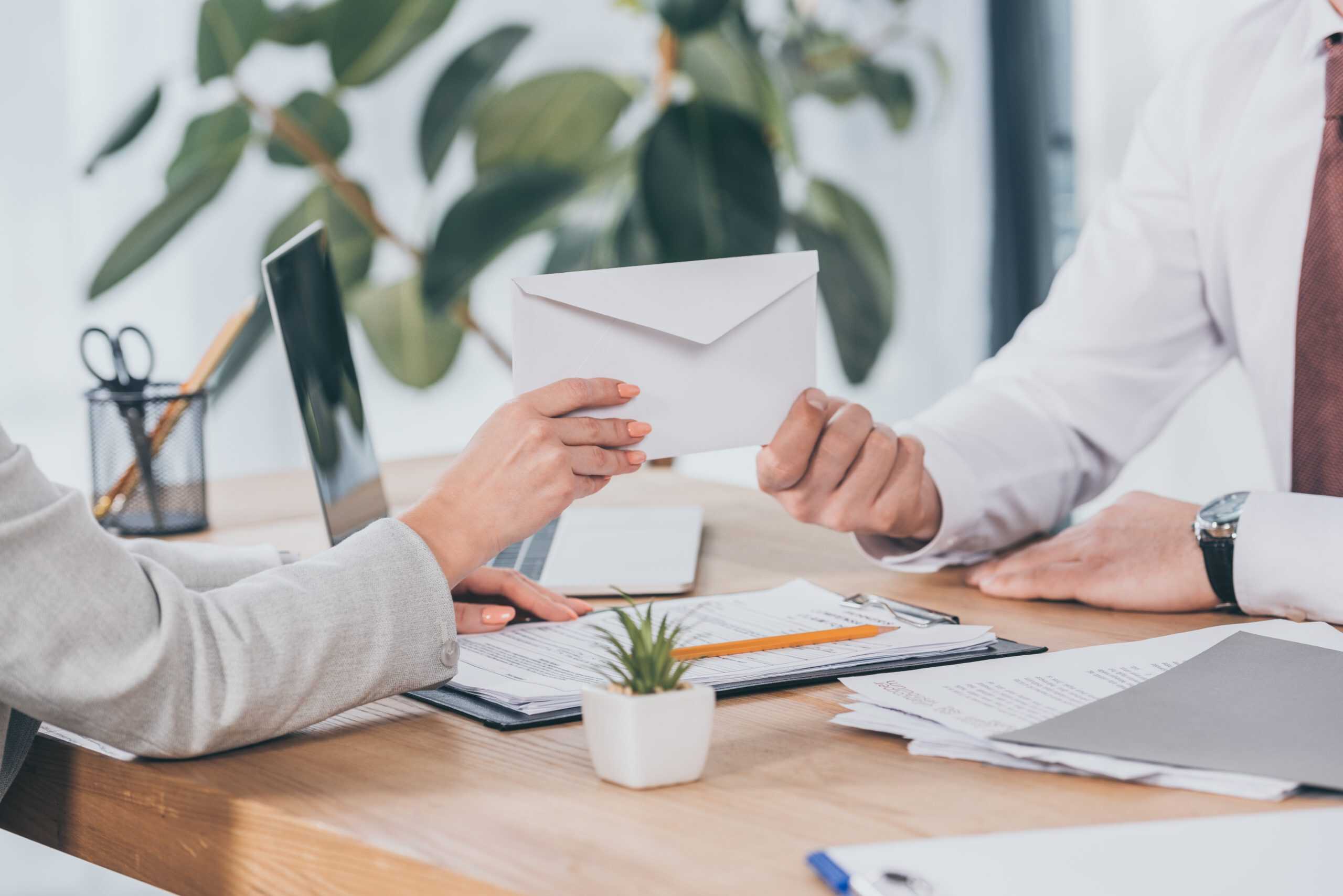 Sending personalized direct mail in an office setting for effective marketing campaigns.