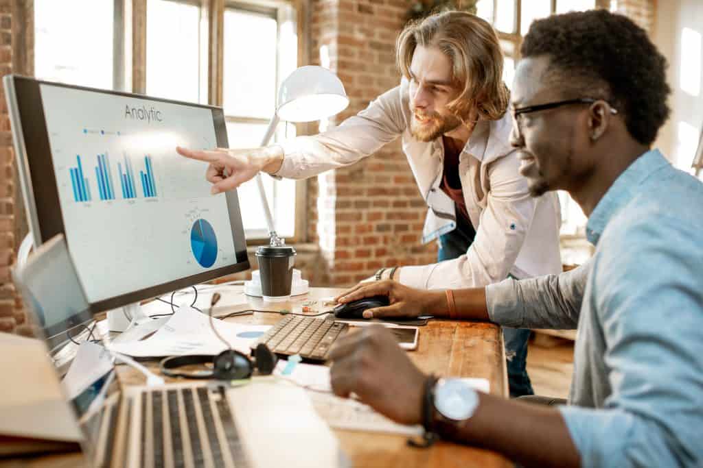 Data analysis showing marketing performance and ROI.