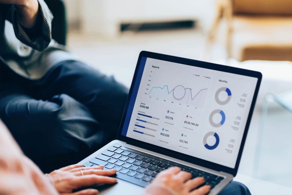Analytics dashboard showing campaign performance and data insights for direct mail marketing campaigns.